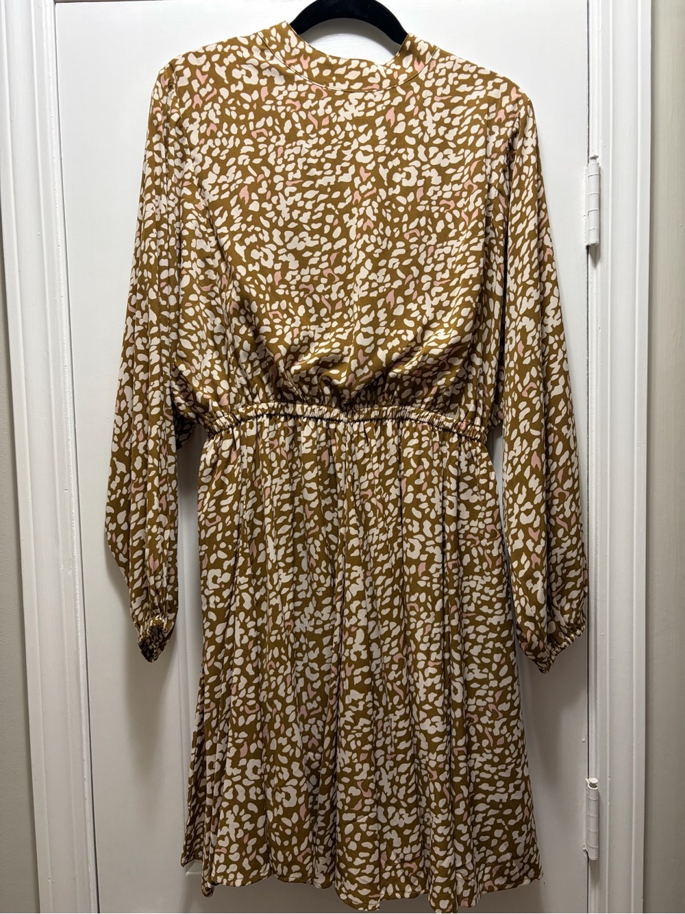 KORI high neck printed mini dress with long sleeves Animal Print Leopard